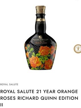 Empty Bottle of Royal Salute 21 Year Limited Edition Orange Roses EMPTY BOTTLE